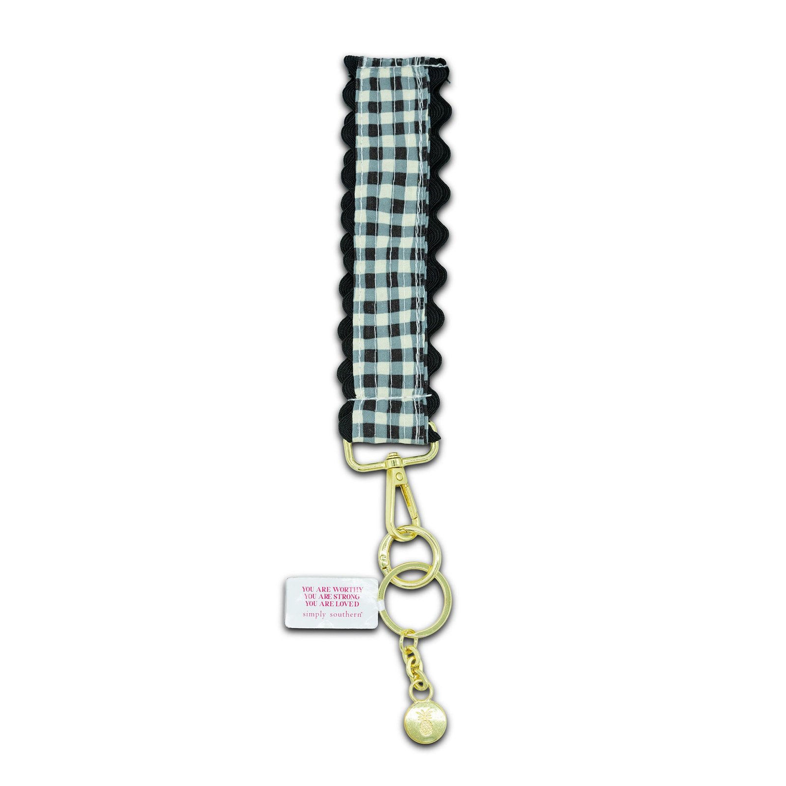 Lace Key Fob in Black Gingham