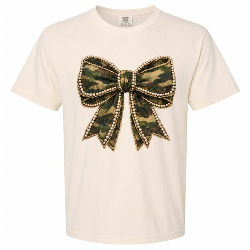 Camo Bow Short Sleeve T-Shirt