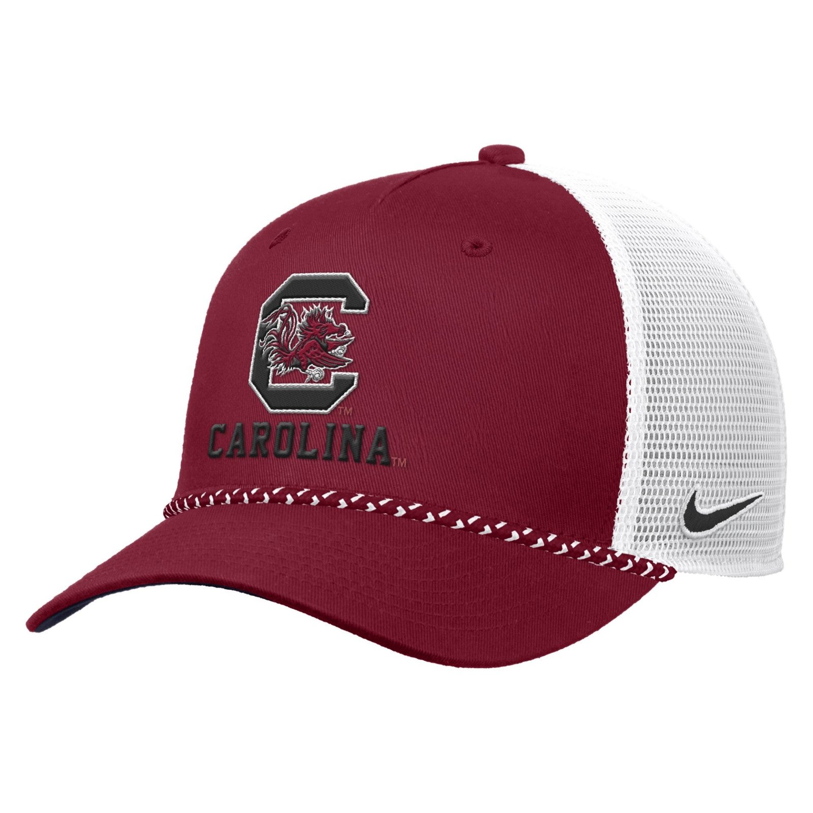 South Carolina Gamecocks Rope Trucker Hat in Crimson