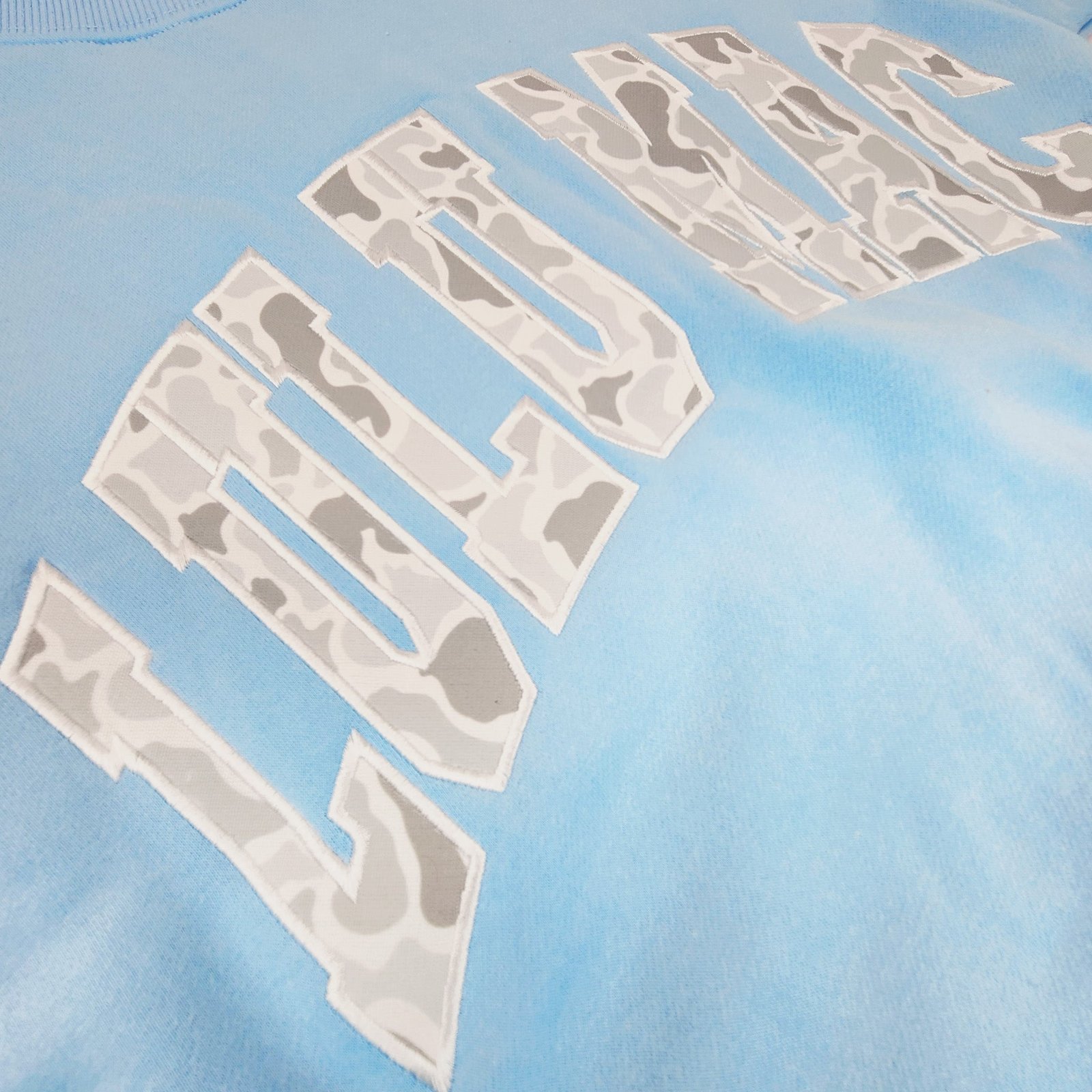 Lulu Mac Camo Embroidered Crew in Light Blue