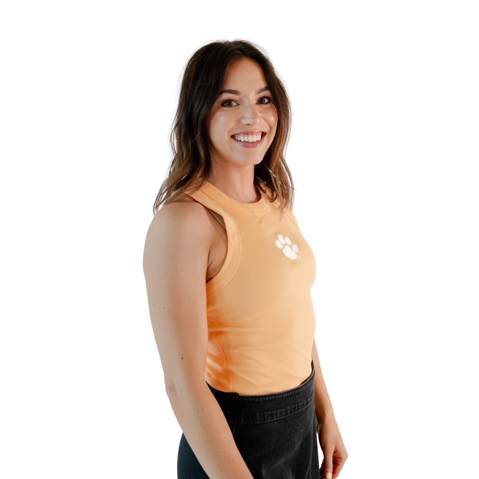 Women's Clemson Ribbed Tanktop in Sherbert