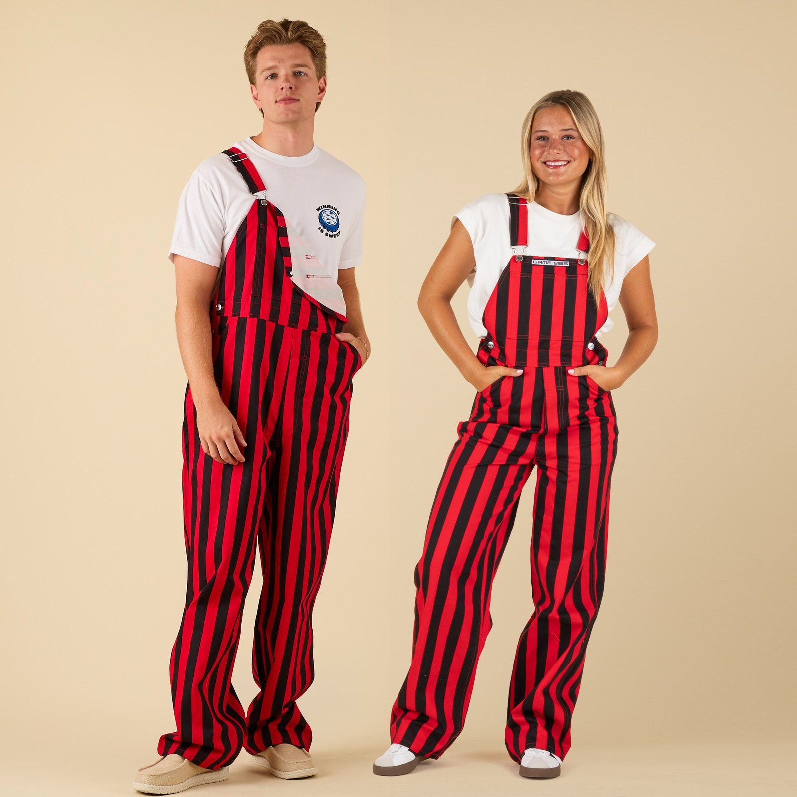 Red and Black Overall Bibs