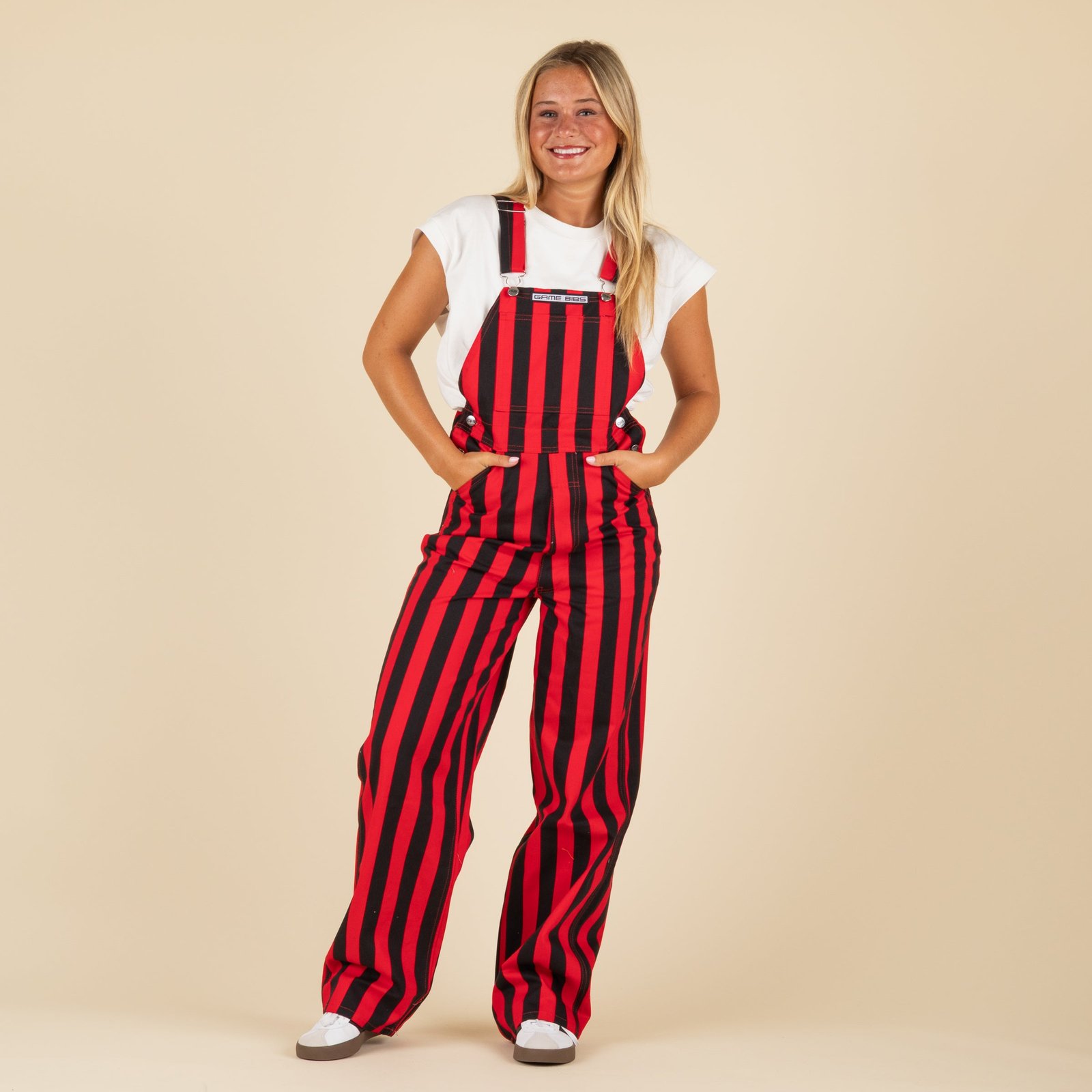Red and Black Overall Bibs