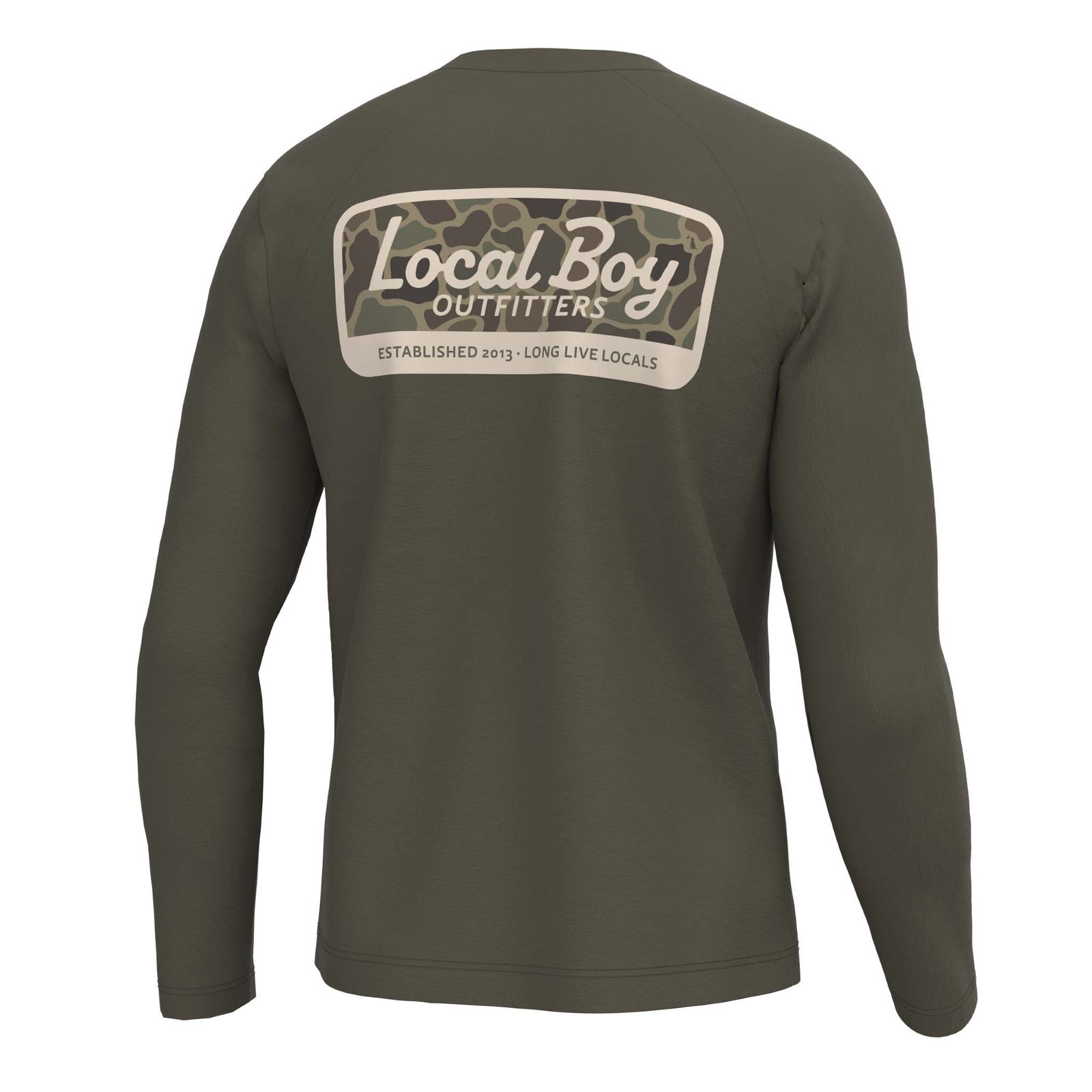 Heather Blend Brush Camo Patch Long Sleeve T-Shirt