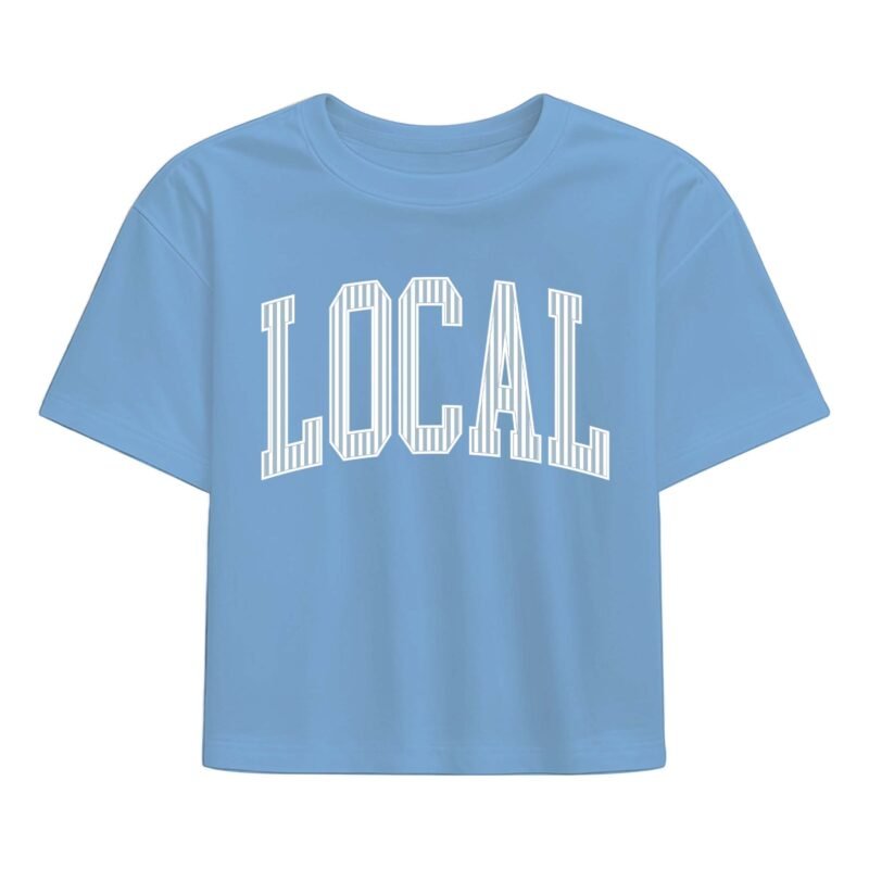 Striped Local Short Sleeve Crop T-Shirt