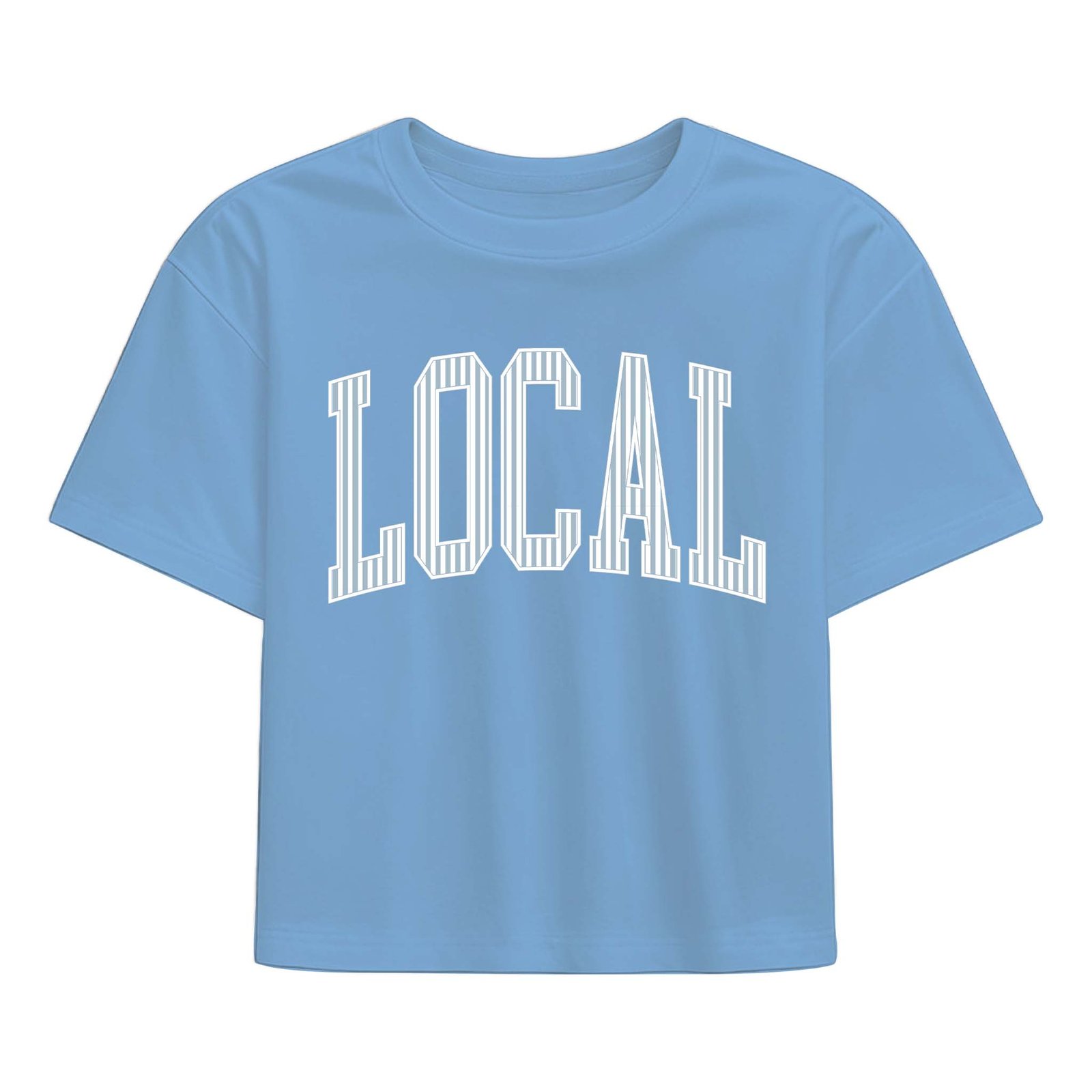 Striped Local Short Sleeve Crop T-Shirt