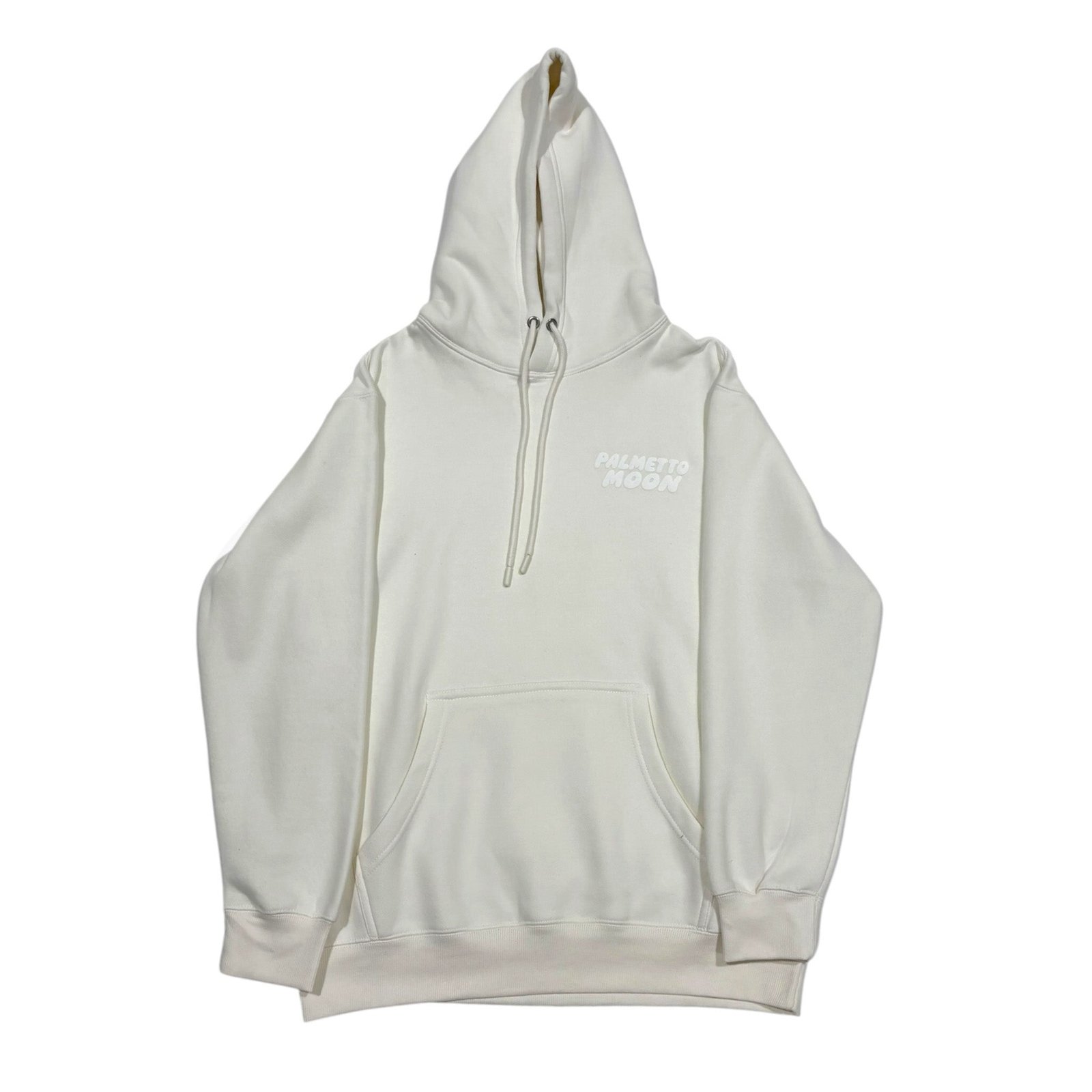 Palm Puff Hoodie in Vanilla Ice and White