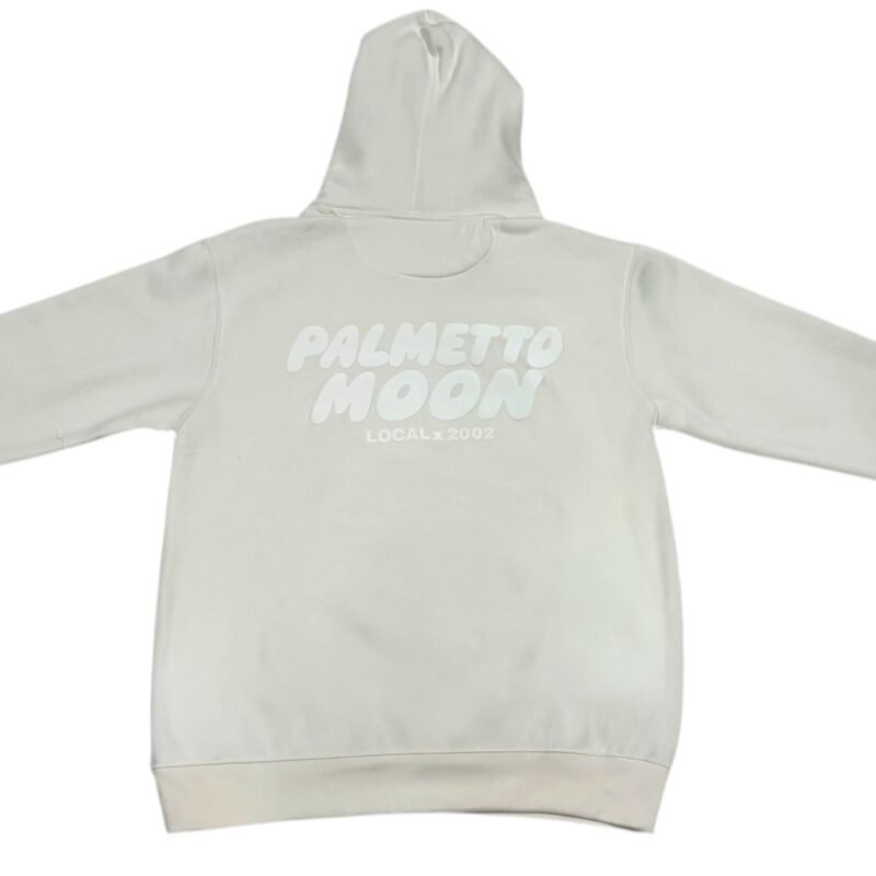 Palm Puff Hoodie in Vanilla Ice and White