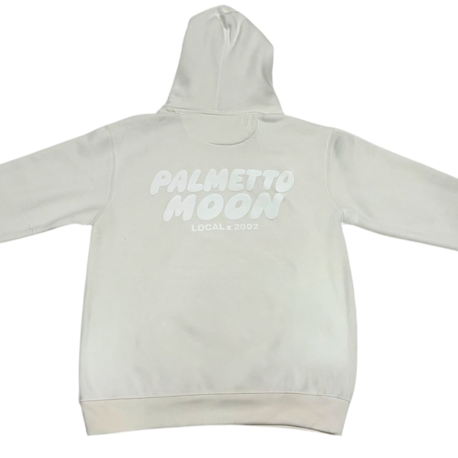 Palm Puff Hoodie in Vanilla Ice and White