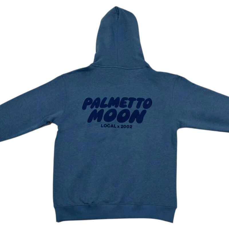 Palm Puff Hoodie in Coronet Blue and Navy