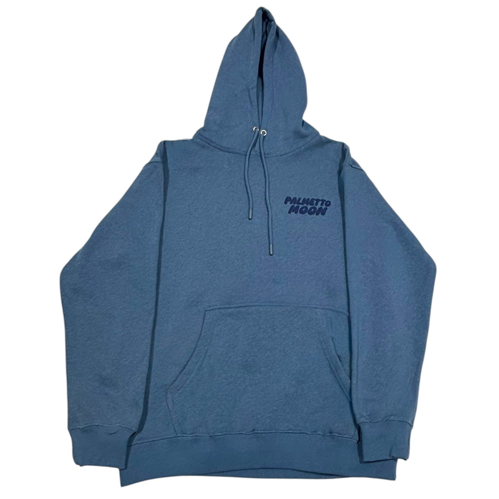 Palm Puff Hoodie in Coronet Blue and Navy