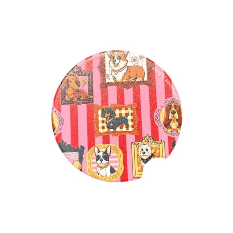 Vintage Dog Gallery Car Coaster