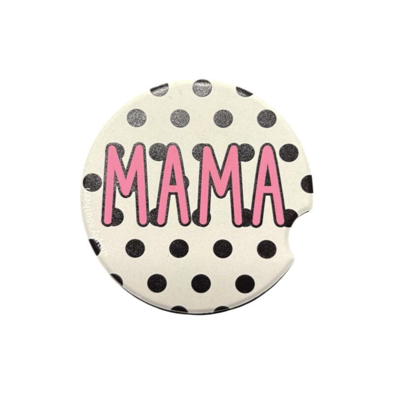 Mama Polka Dot Car Coaster