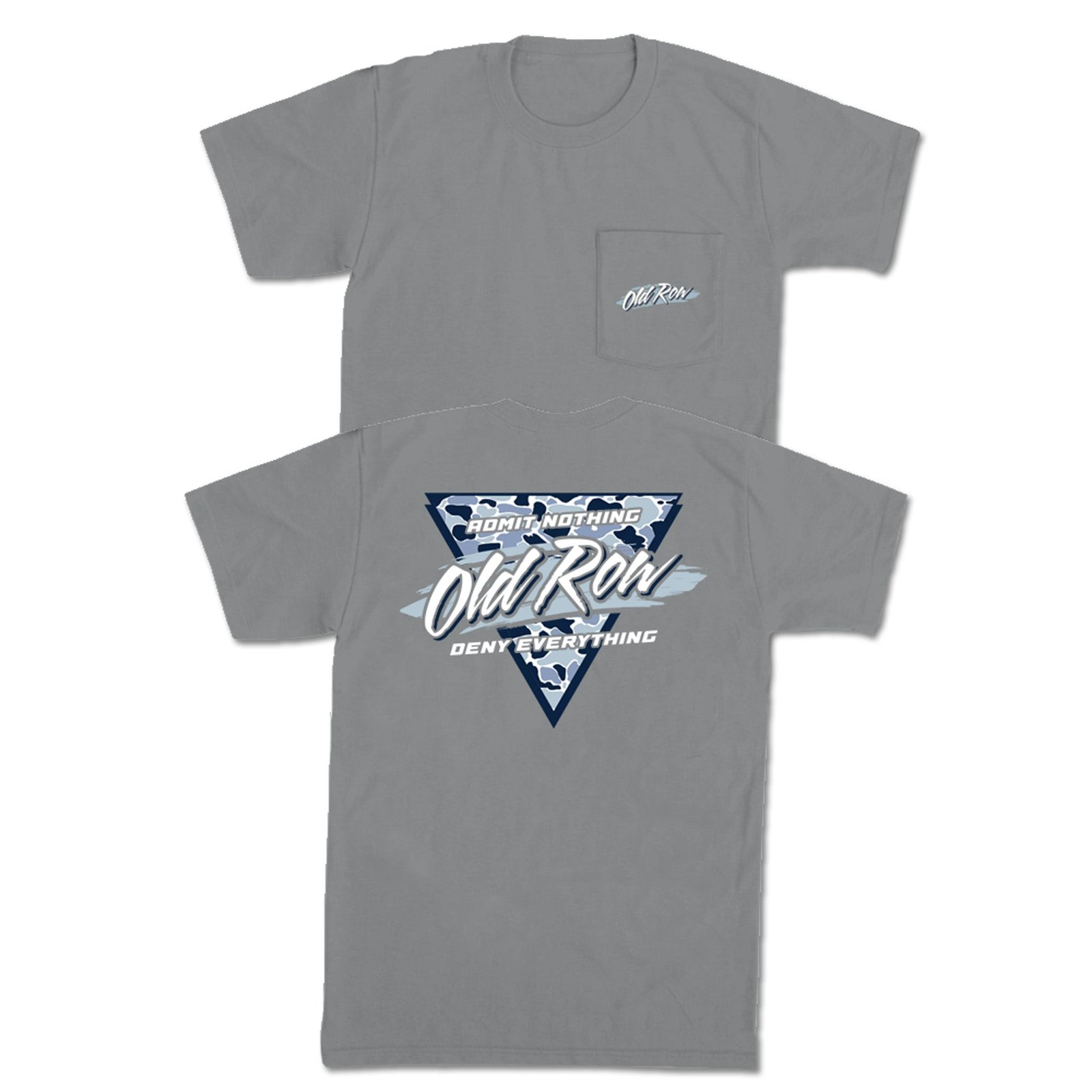Camo Triangle Logo Short Sleeve Pocket T-Shirt in Grey