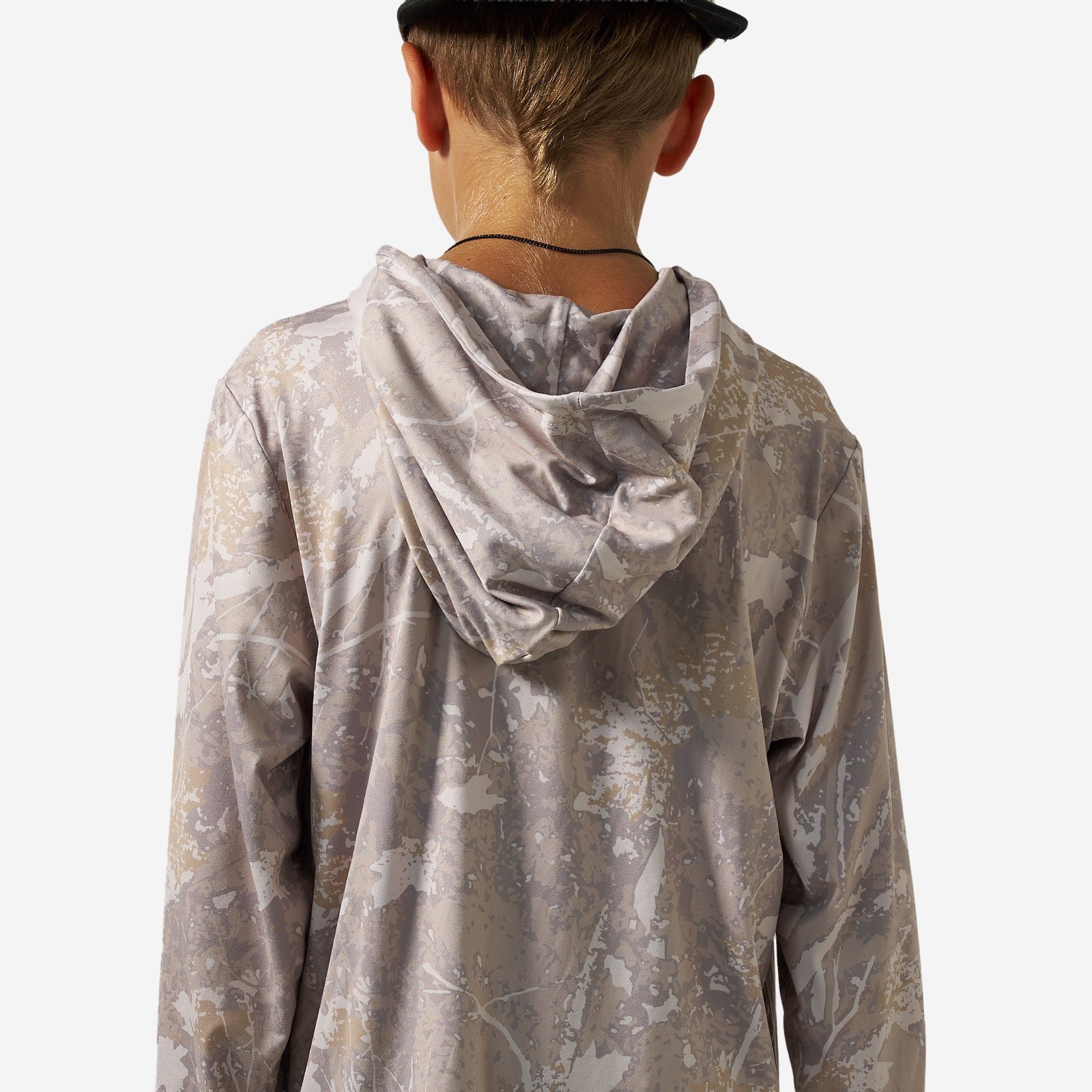 Youth Long Sleeve Performance Hoodie in Drifter Camo